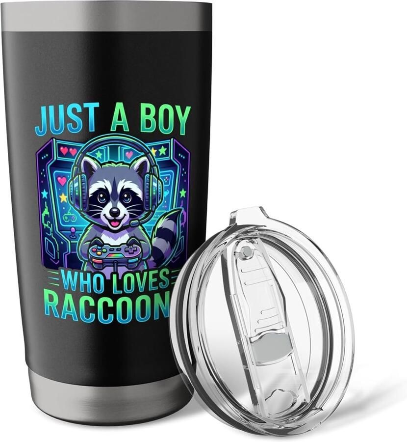 Thermobeker met racoon print
