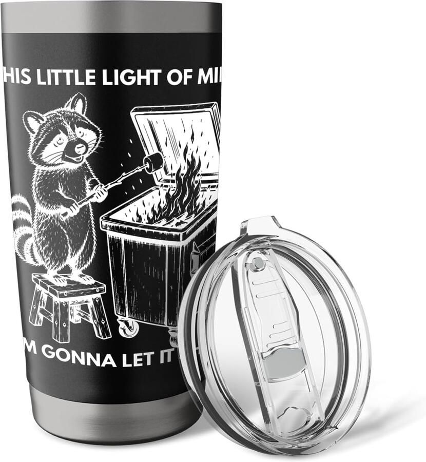 Thermobeker met racoon print