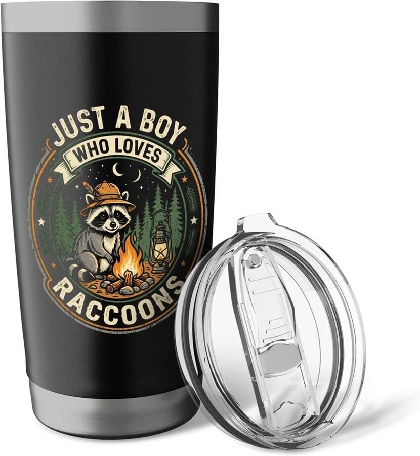 Thermobeker met racoon print