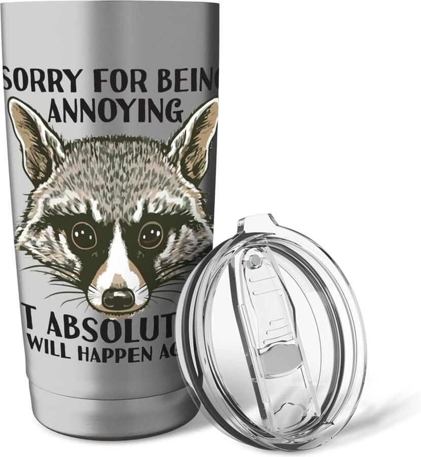 Thermobeker met racoon print