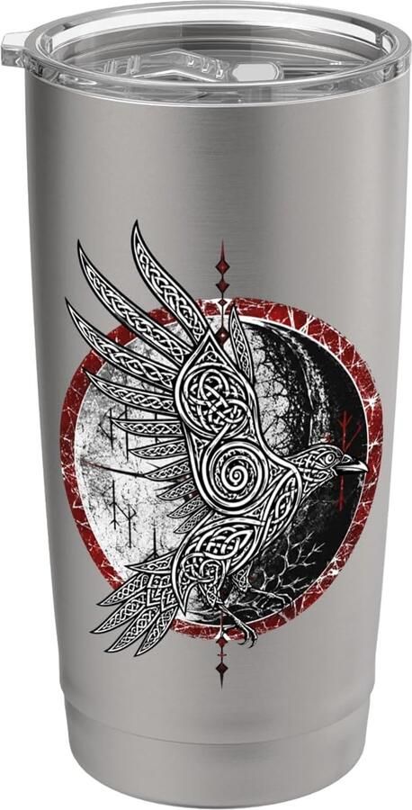 Thermobeker met runen en symbool van Valhalla
