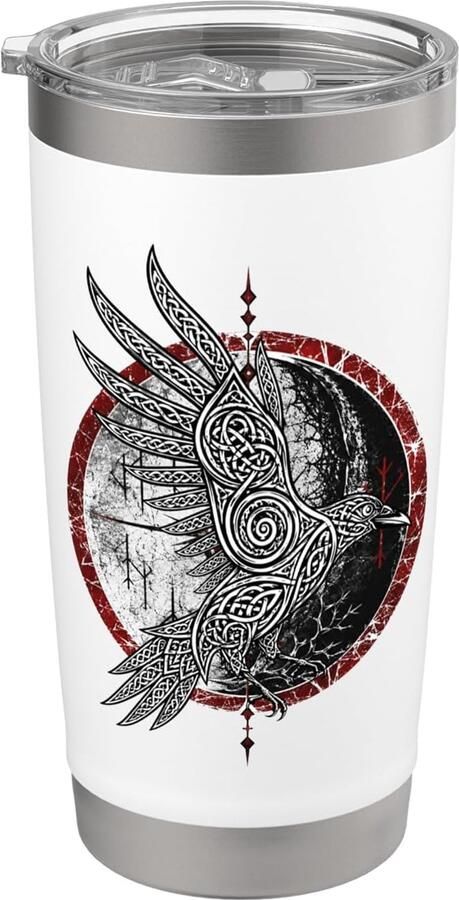 Thermobeker met runen en symbool van Valhalla