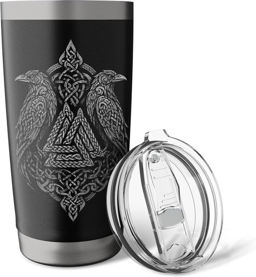 Thermobeker met runen en valknut