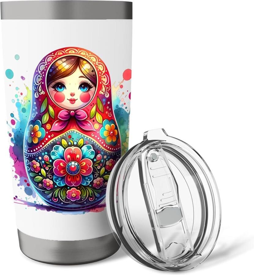 Thermobeker met Russische poppenmotief