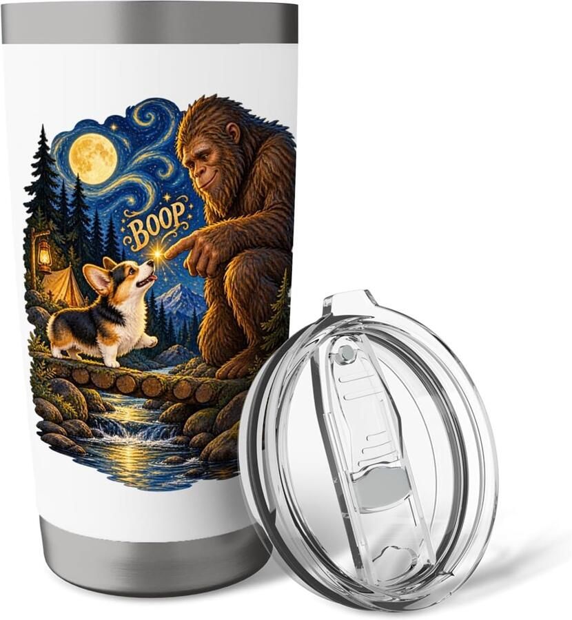 Thermobeker met Sasquatch maan en sterren