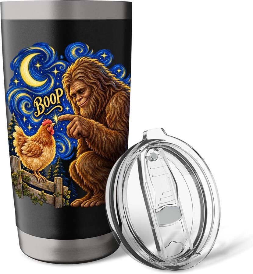 Thermobeker met Sasquatch maan en sterren