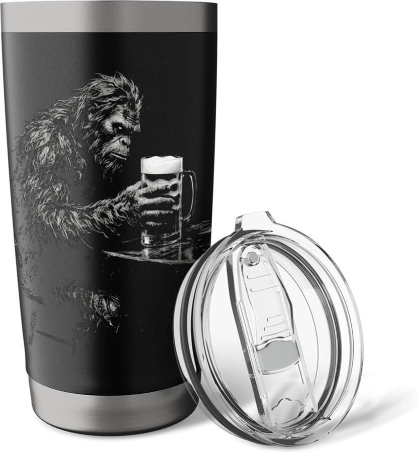 Thermobeker met Sasquatch-meme dubbelwandig roestvrij staal