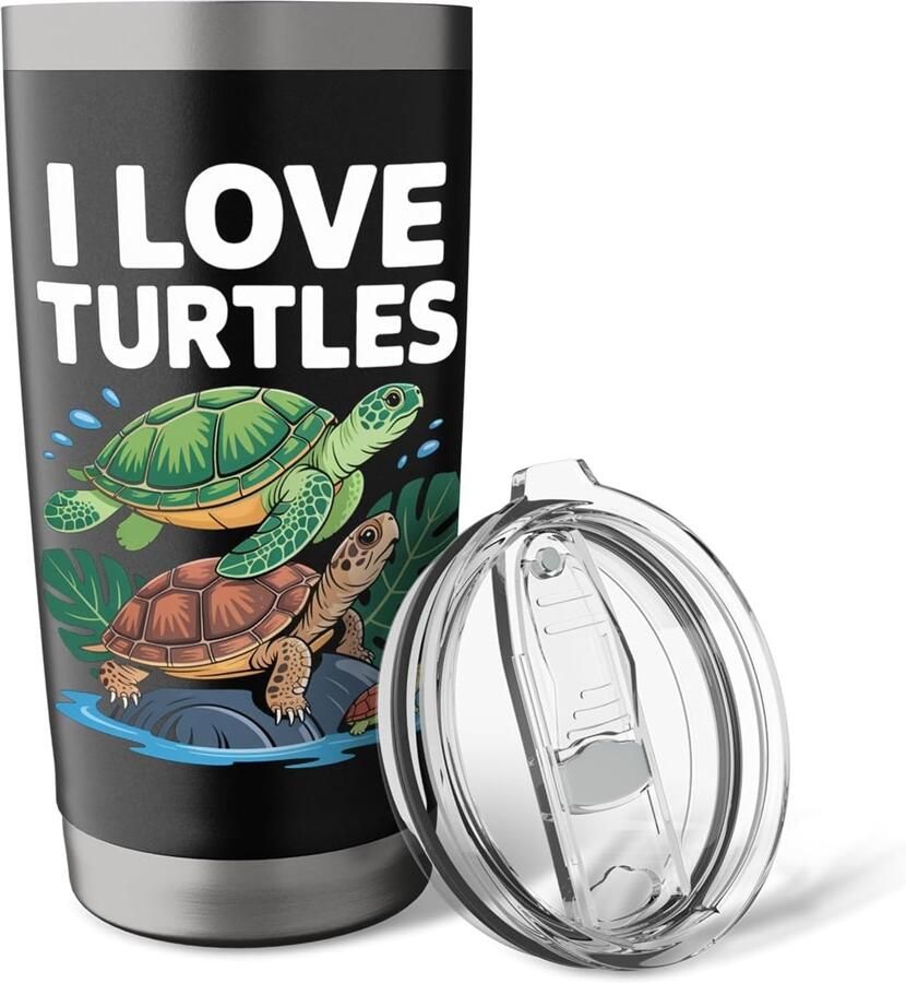 Thermobeker met schildpad dieren oceanen en zeedieren