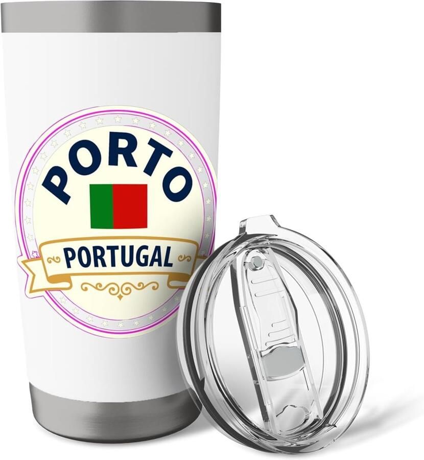 Thermobeker met skyline van Porto