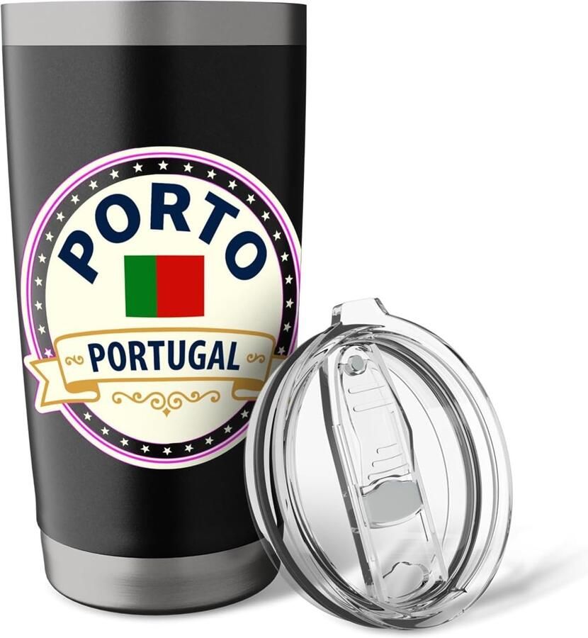 Thermobeker met skyline van Porto