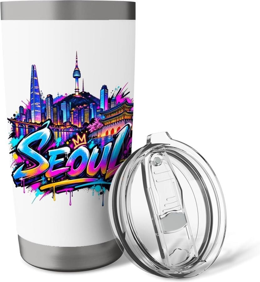 Thermobeker met skyline van Seoul