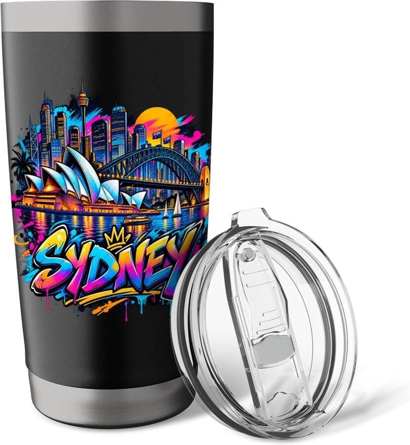 Thermobeker met skyline van Sydney