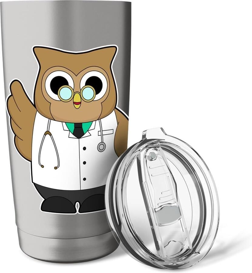 Thermobeker met stethoscoop voor dokter