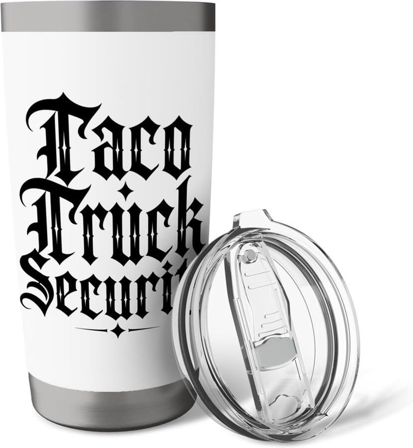 Thermobeker met tacotruck-design dubbelwandig roestvrij staal