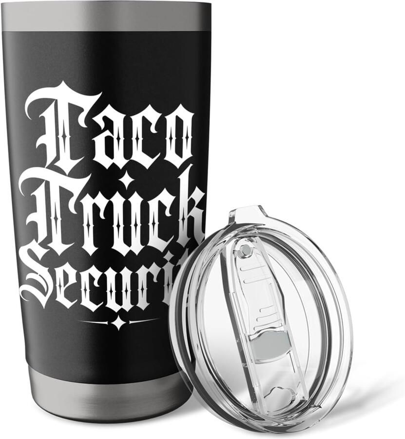Thermobeker met tacotruck-design dubbelwandig roestvrij staal