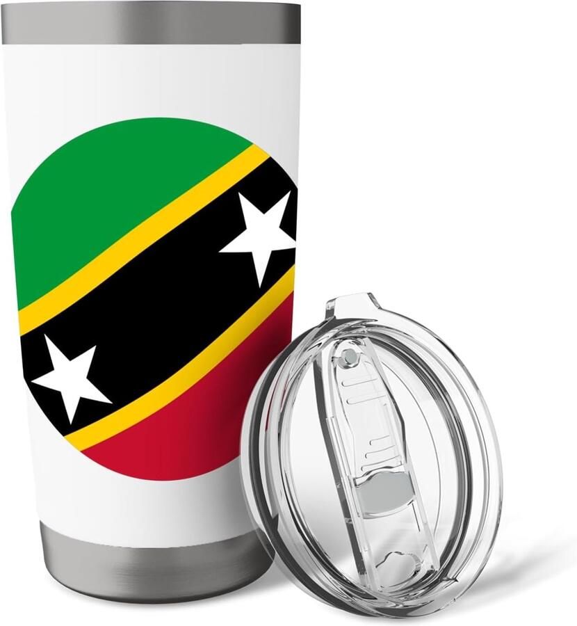 Thermobeker met vlag St. Kitts en Nevis