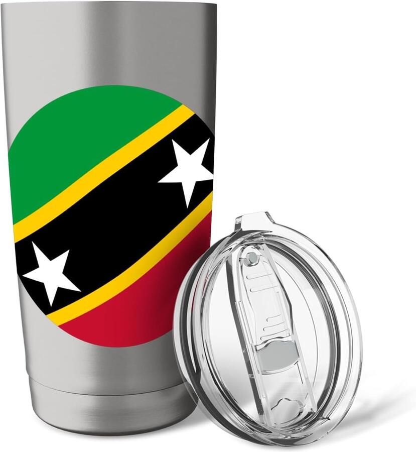 Thermobeker met vlag St. Kitts en Nevis