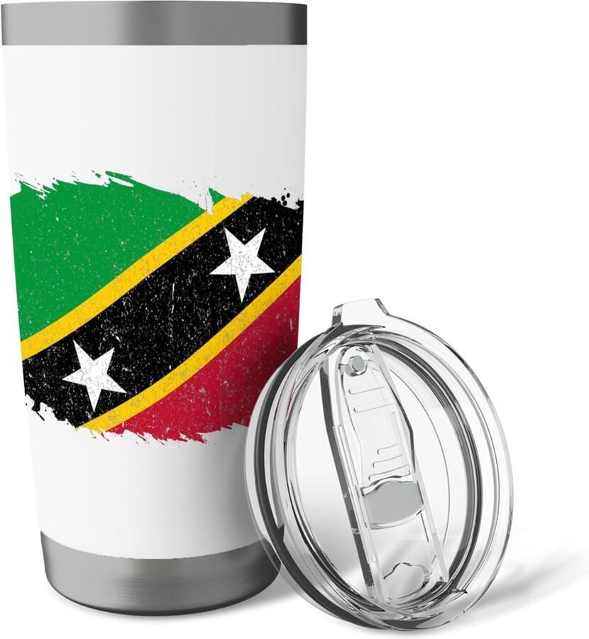 Thermobeker met vlag van Nevis