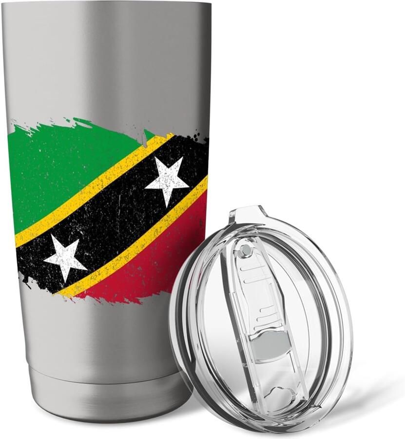 Thermobeker met vlag van Nevis