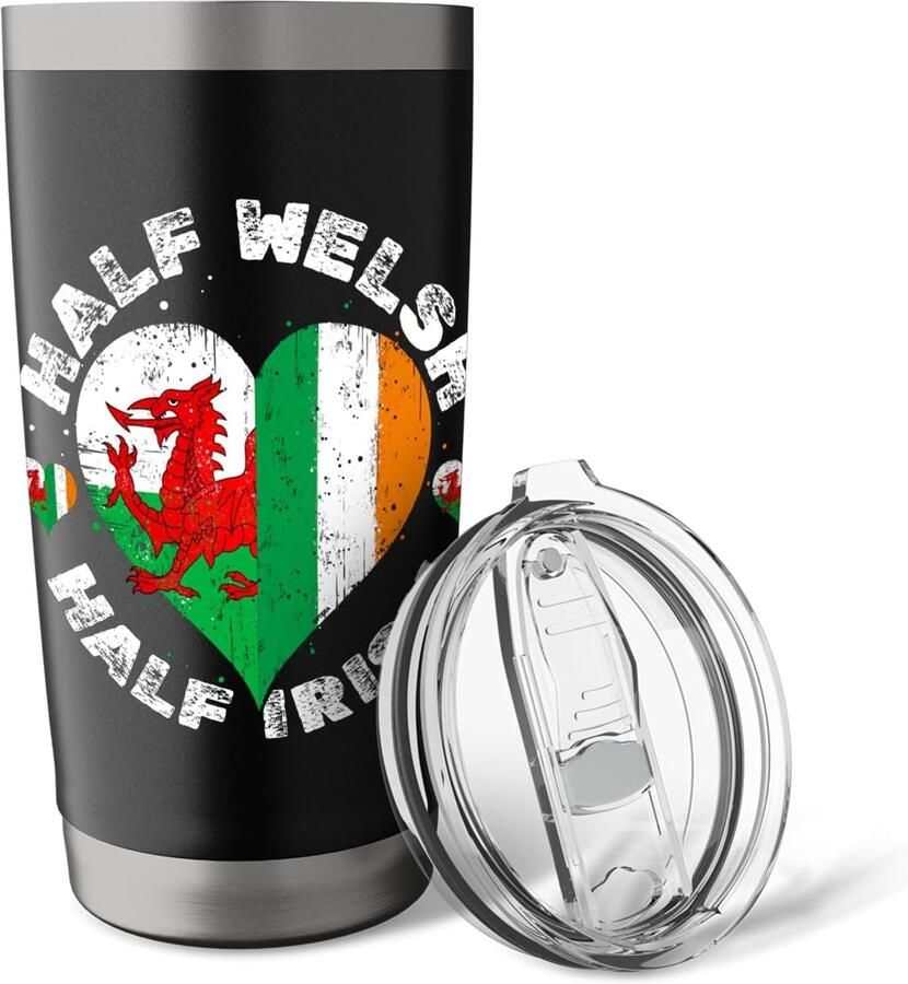 Thermobeker met vlag van Wales en Ierland