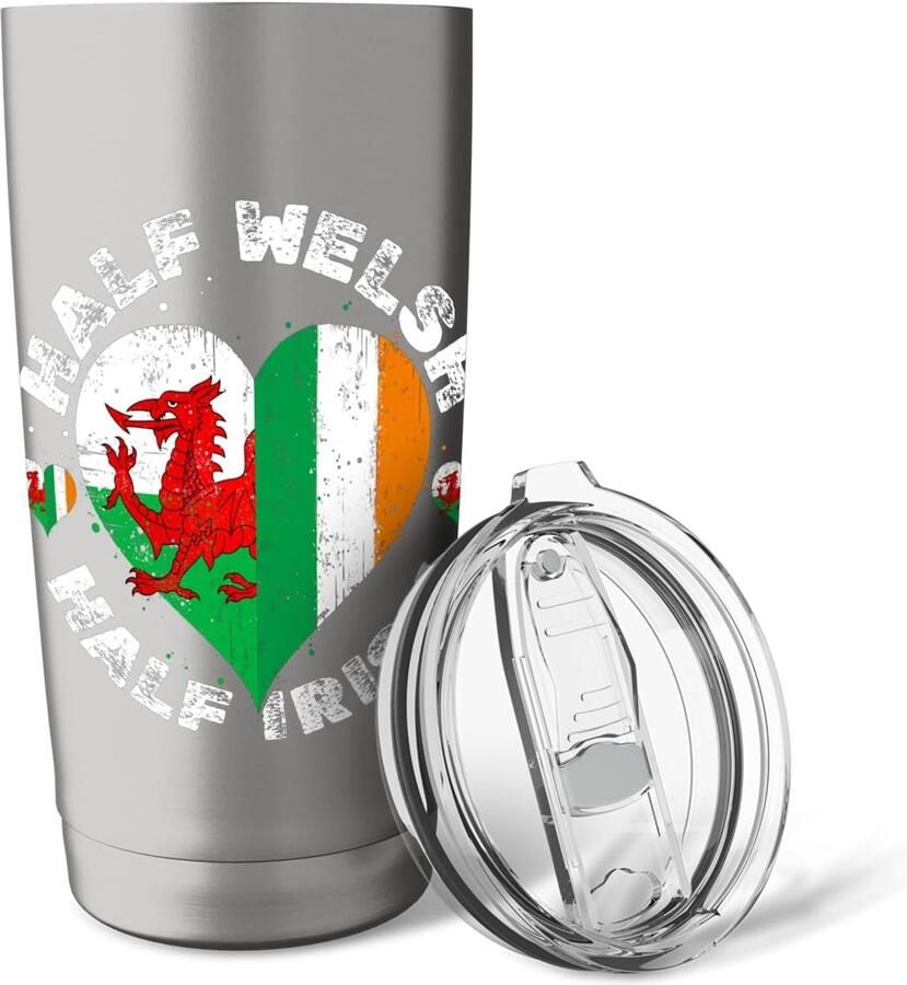 Thermobeker met vlag van Wales en Ierland