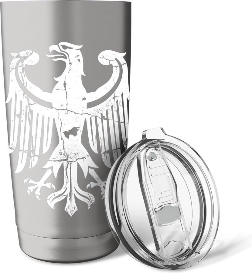 Thermobeker met wit adelaars symbool