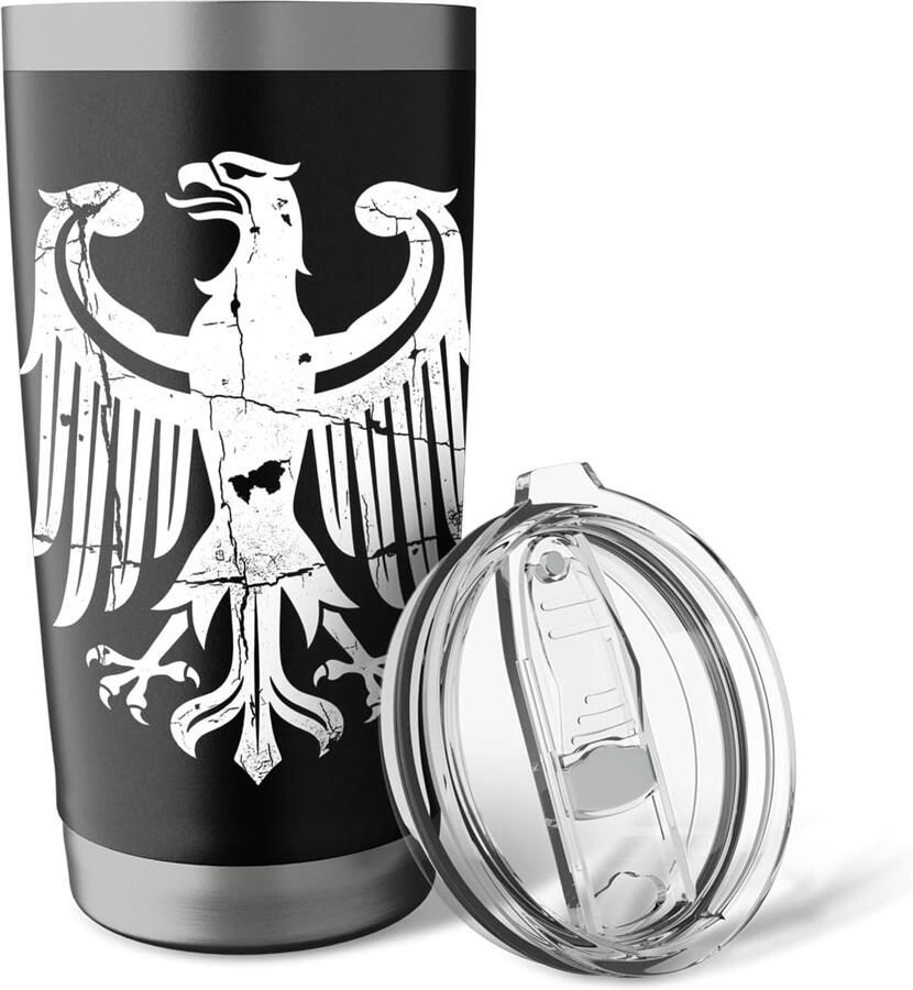 Thermobeker met wit adelaarslogo
