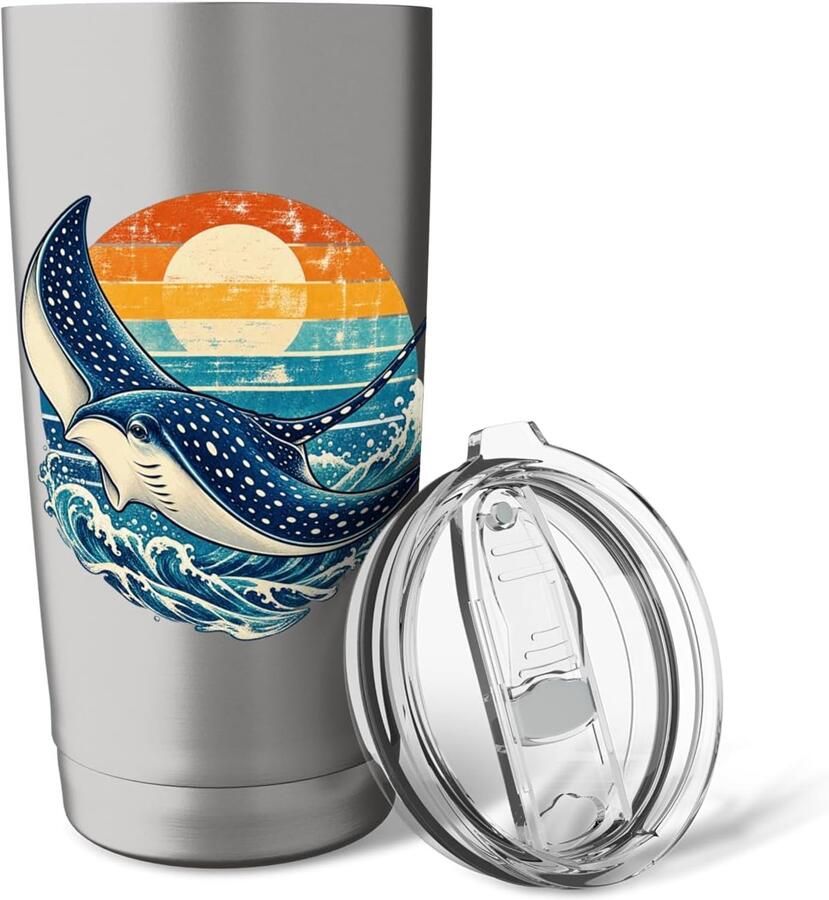 Thermobeker met zeedieren kuststrand
