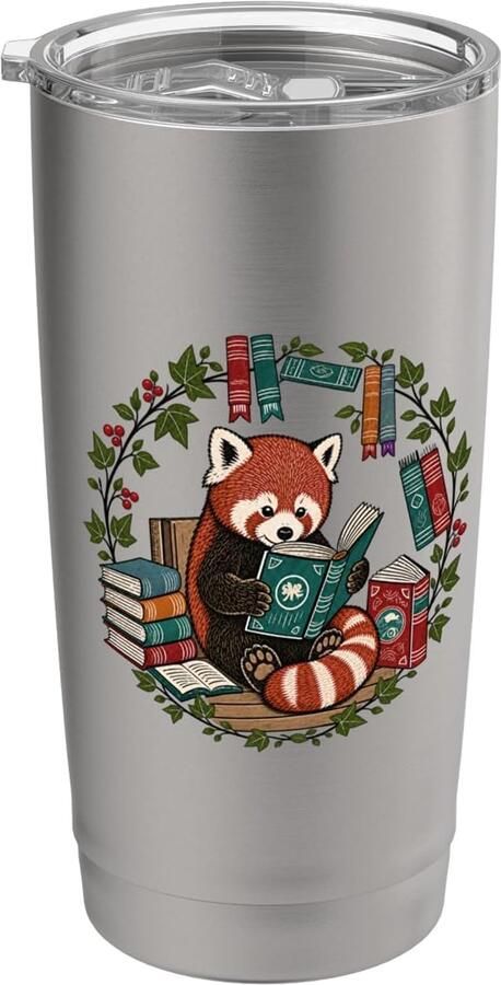 Thermobeker voor boekenliefhebbers met panda