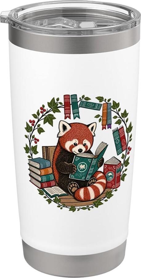 Thermobeker voor boekenliefhebbers met panda