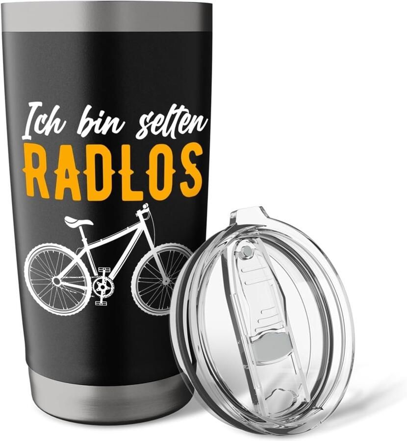 Thermobeker voor fietsers dubbelwandig roestvrij staal