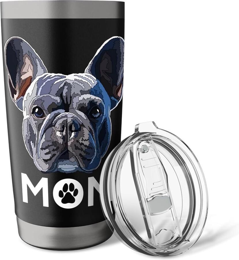 Thermobeker voor Franse Bulldog liefhebbers dubbelwandig