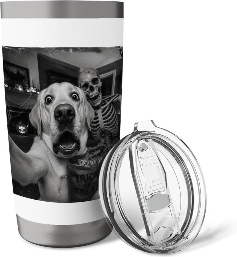 Thermobeker voor Halloween Labrador