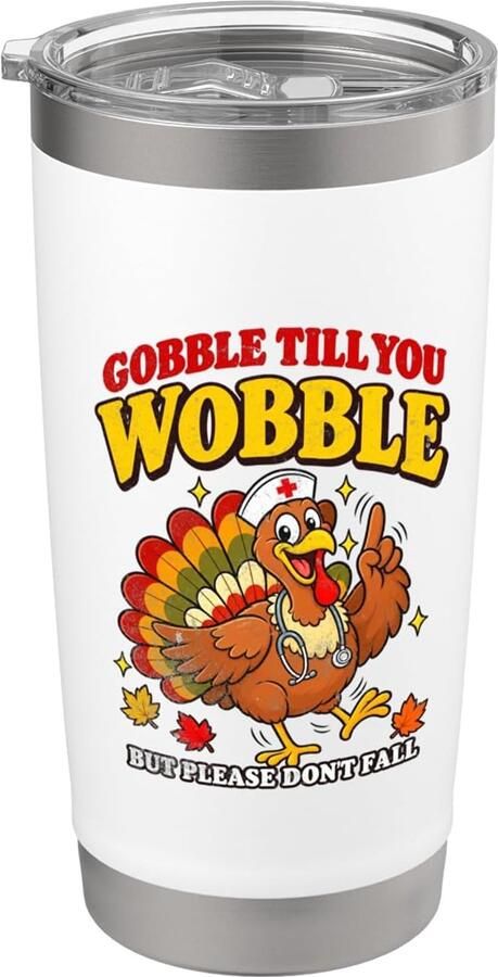 Thermobeker voor verpleegkundigen met grappige Thanksgiving-tekst