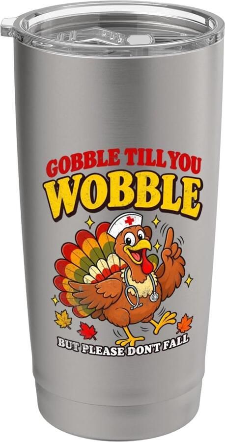 Thermobeker voor verpleegkundigen met grappige Thanksgiving-tekst