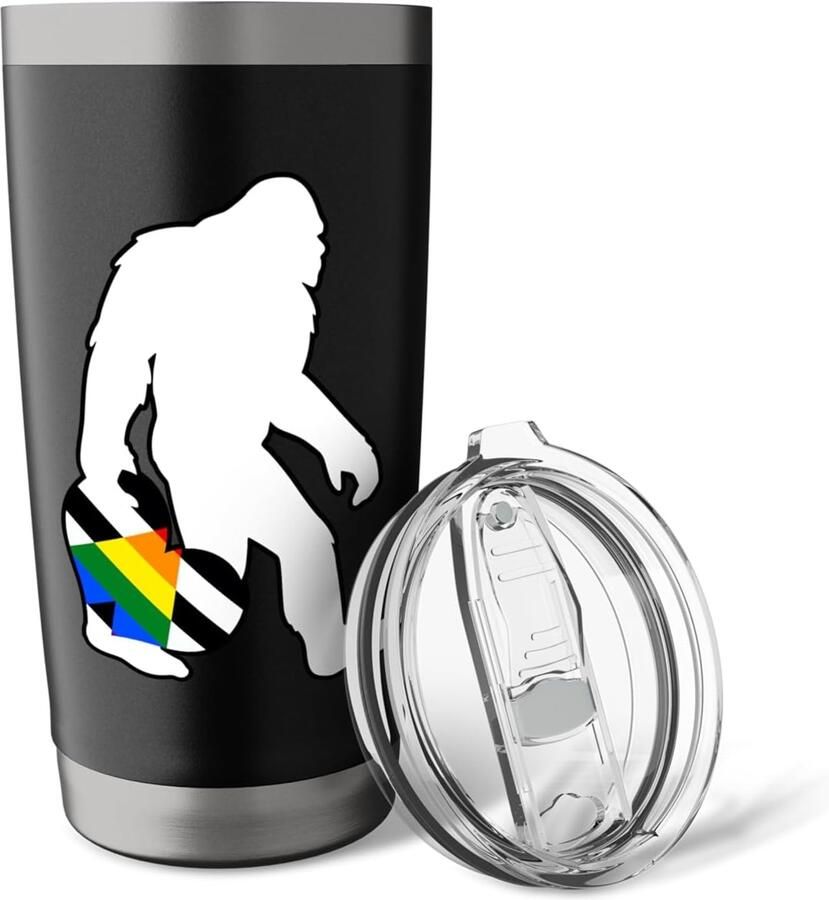 Thermosbeker met Bigfoot en regenboogvlag