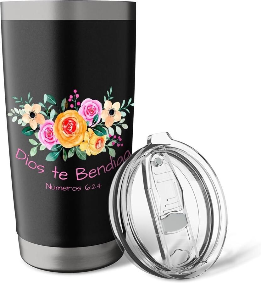 Thermosbeker met bloemen