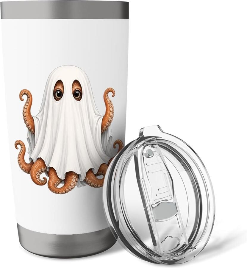 Thermosbeker met dubbele wand Halloweenoctopus