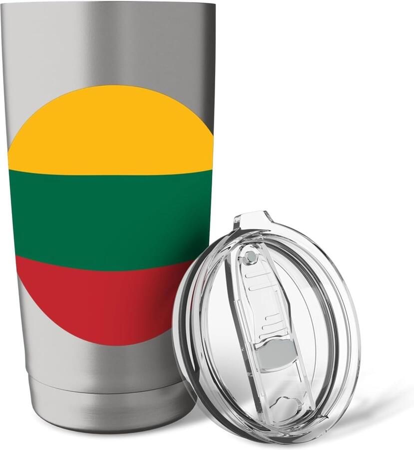 Thermosbeker met dubbele wand Litouwen-vlag