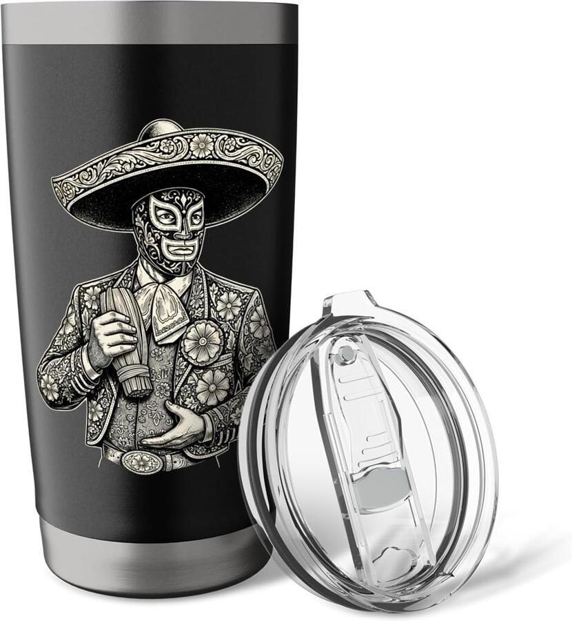 Thermosbeker met dubbele wand Luchador-design