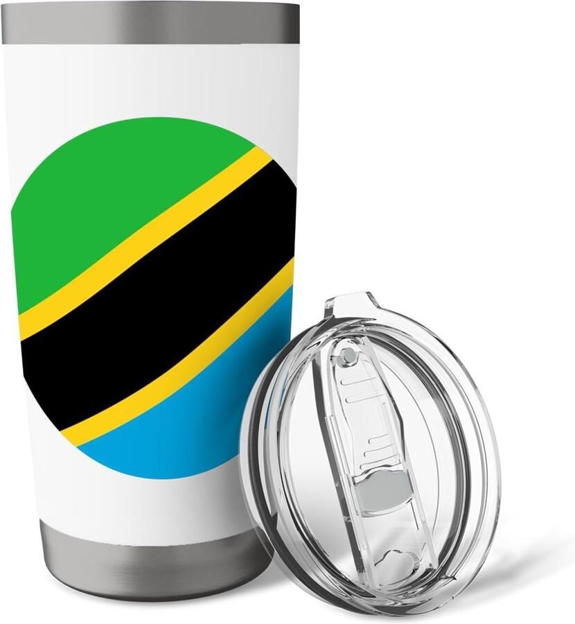 Thermosbeker met dubbele wand Tanzania-vlag