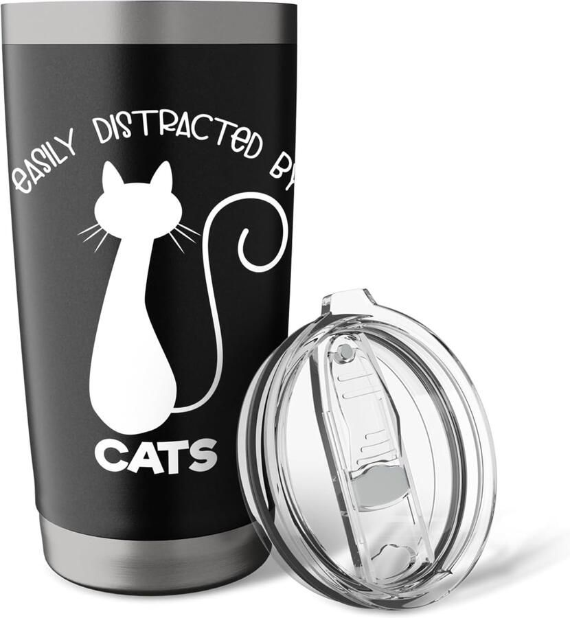 Thermosbeker met dubbele wand voor kattenliefhebbers