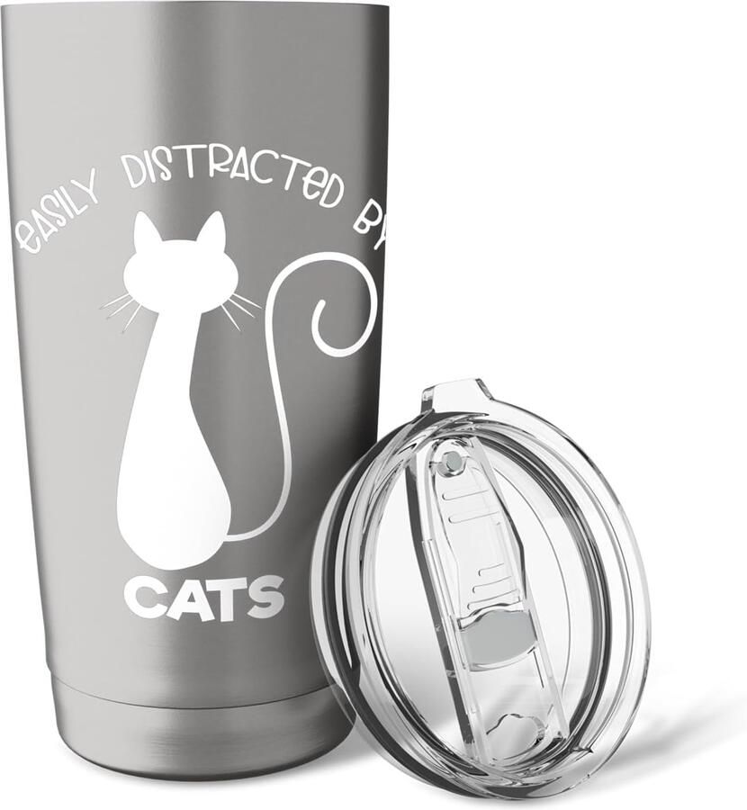 Thermosbeker met dubbele wand voor kattenliefhebbers