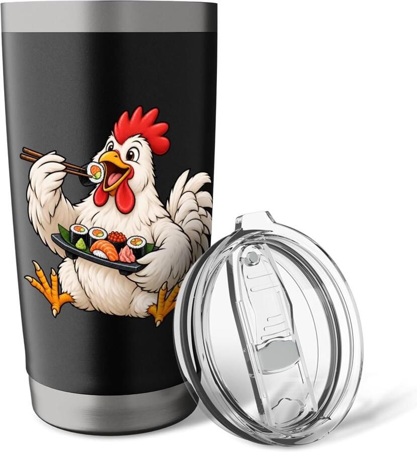 Thermosbeker met dubbele wand voor kip en sushi