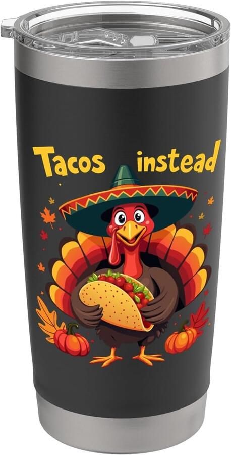 Thermosbeker met dubbele wand voor Thanksgiving Taco-liefhebbers