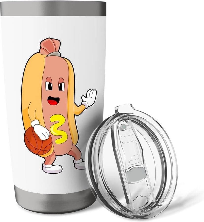 Thermosbeker met dubbelwandig roestvrij staal voor hotdogs en basketbal