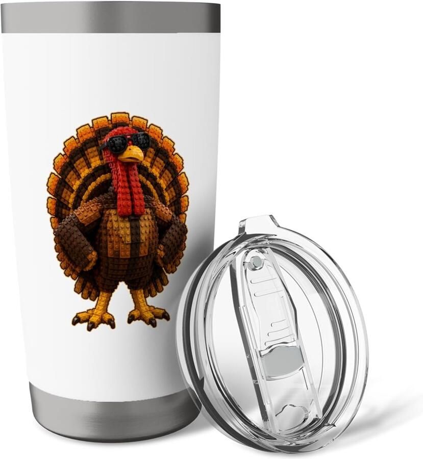Thermosbeker met dubbelwandige turkey voor Thanksgiving