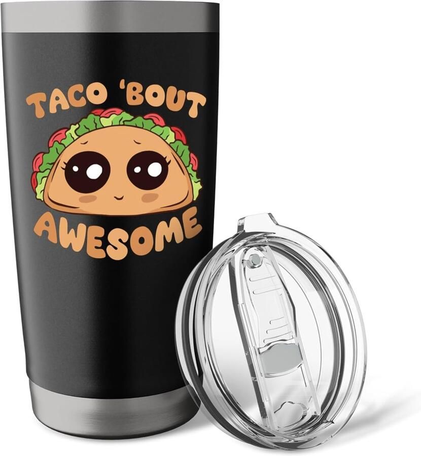 Thermosbeker met grappige taco-print