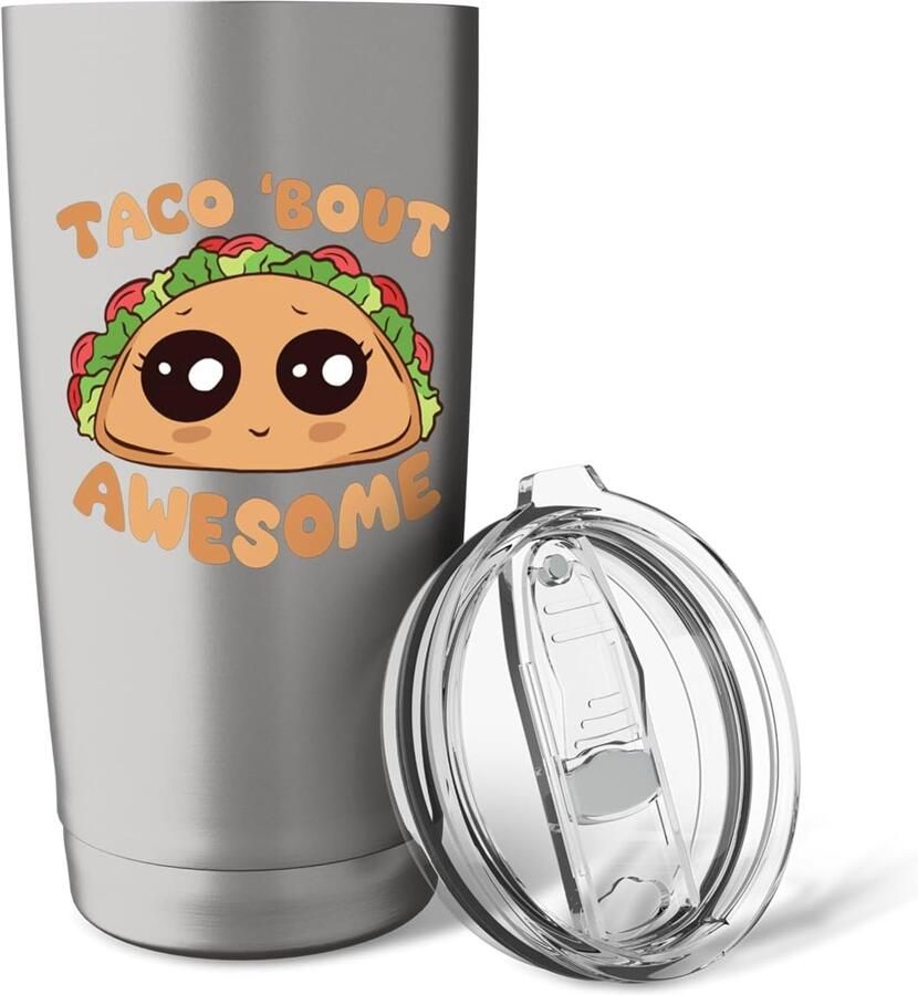 Thermosbeker met grappige taco-print