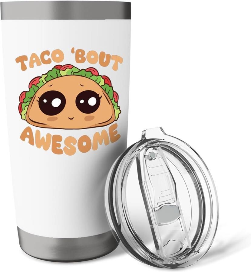 Thermosbeker met grappige taco-print